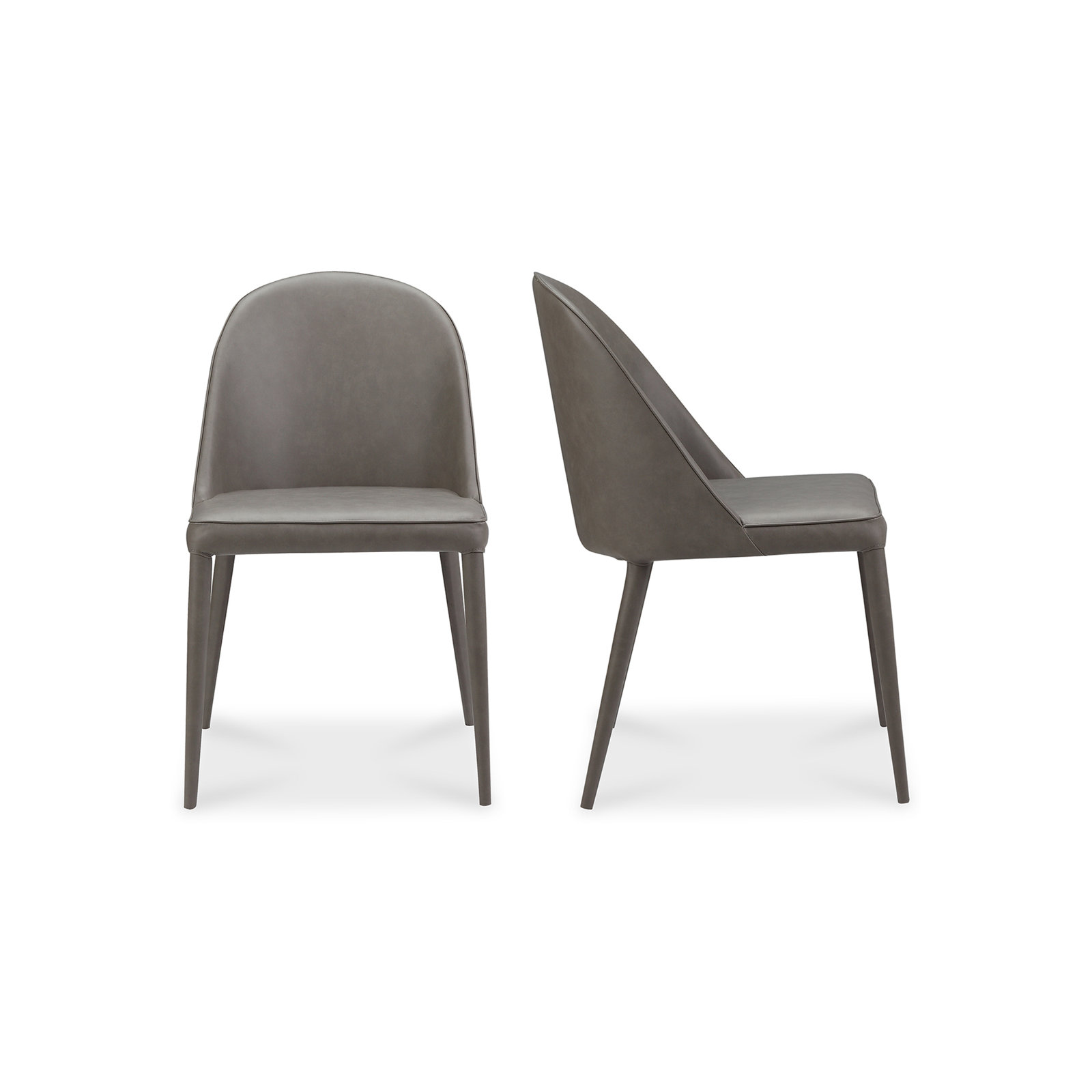 Brennon Upholstered Side Chair in Gray, Grey Faux Leather