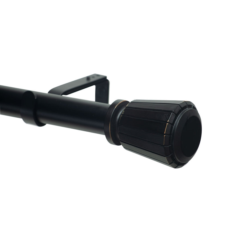 Tringle à rideaux simple 1,125 po Clower, H 3,5 po x l 120 po x P 5,25 po, Noir