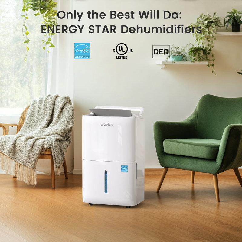Waykar 2000 Sq. Ft White Portable Dehumidifier with Humidistat