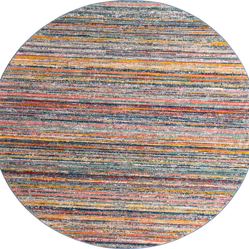 Hulsey Striped Indoor Rug, Round 3'3"
