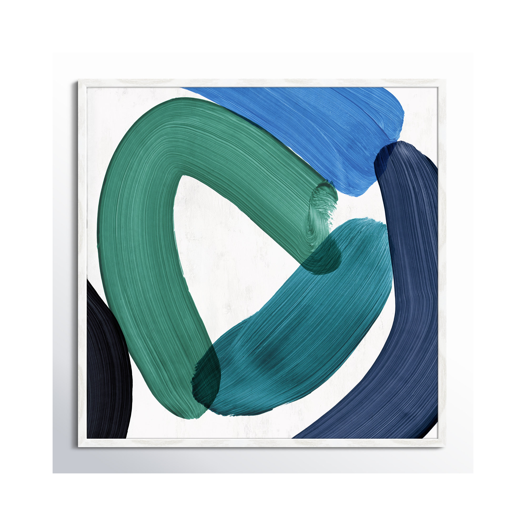 Smooth Bend I, White Framed, 32" H x 32" W x 0.75" D