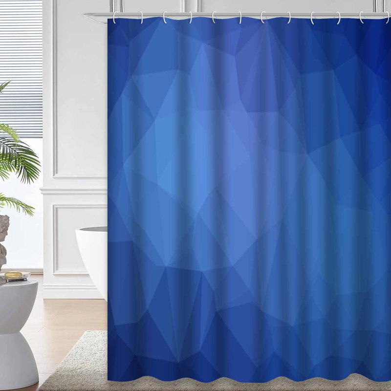 Rideau de douche hexagonal clair avec 12 crochets, L 72 po x l 84 po