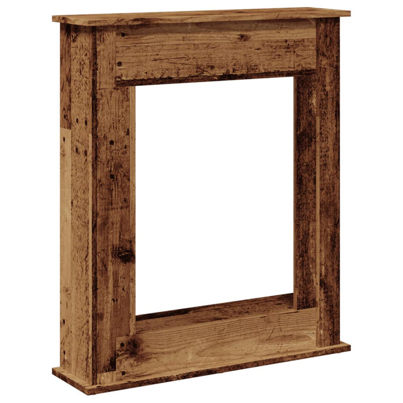 Fireplace Surround 75x87.5 Cm Engineered Wood, 87.5cm H x 75cm W x 20cm D, Old Wood