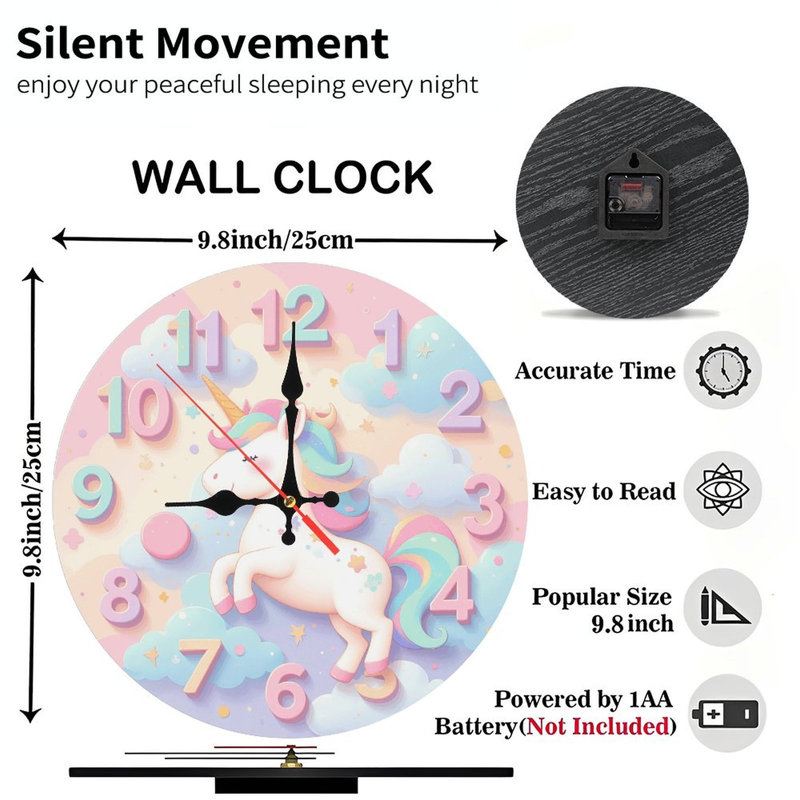 Horloge murale licorne