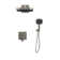 Milan 12-in Rain Showerhead Combo Shower System with Multi-function Handshower and Pressure Balanced Mixing Valve