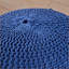 Pouf repose-pieds, coussin de sol rond en coton tricoté | Bleu marine | Coton-4387535