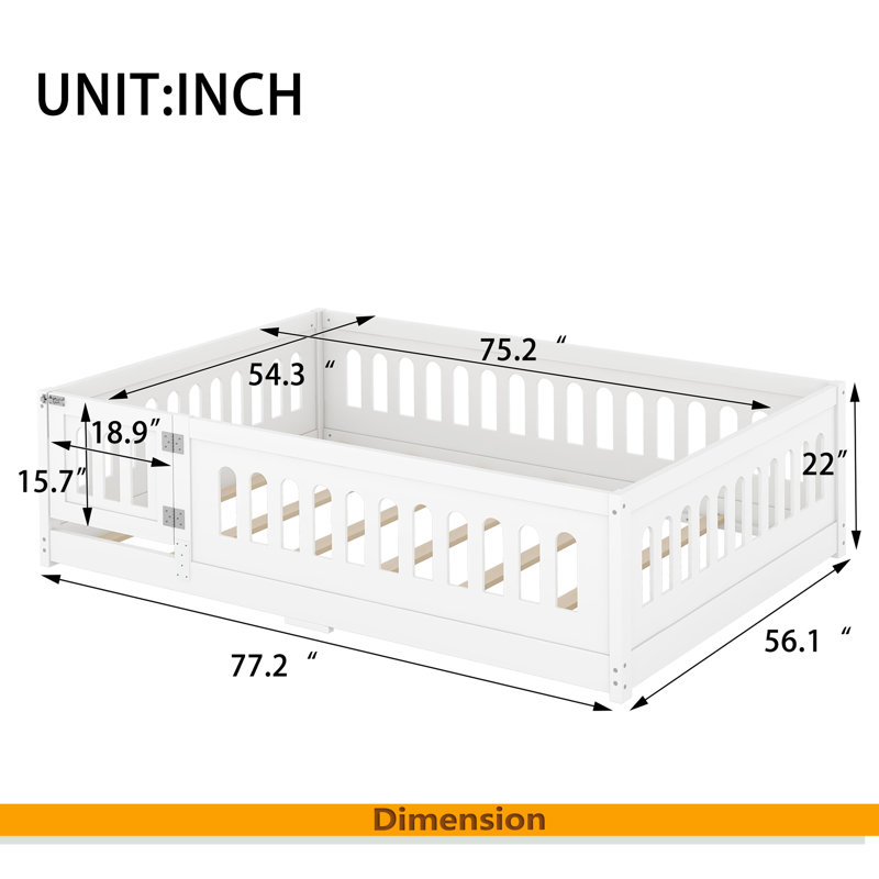 Lit de plancher avec lattes, Complet/Double