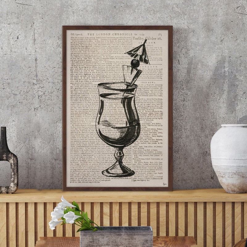 «Tropical Cocktail» par Eyre Tarney - reproduction de cadre photo, H 24 po x l 16 po x P 1,5 po