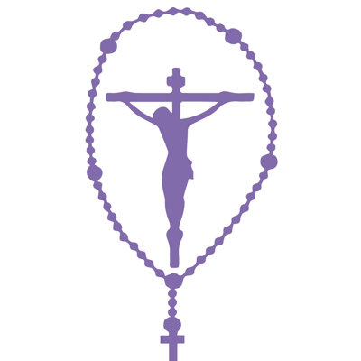 Décalcomanie murale crucifix rosary