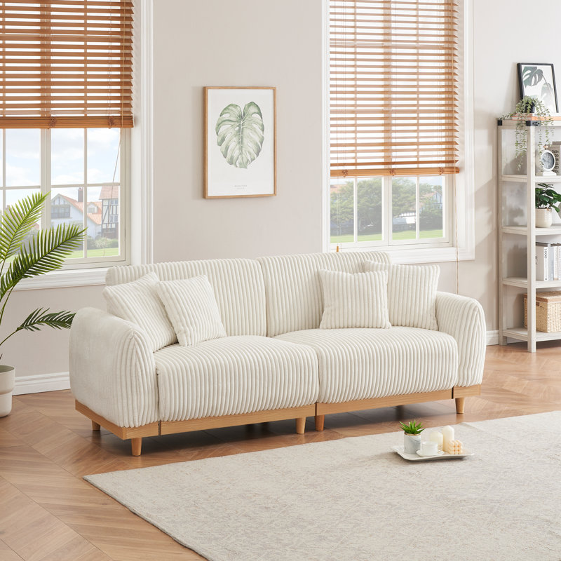 Thrapston 85'' Corduroy Sofa, Beige