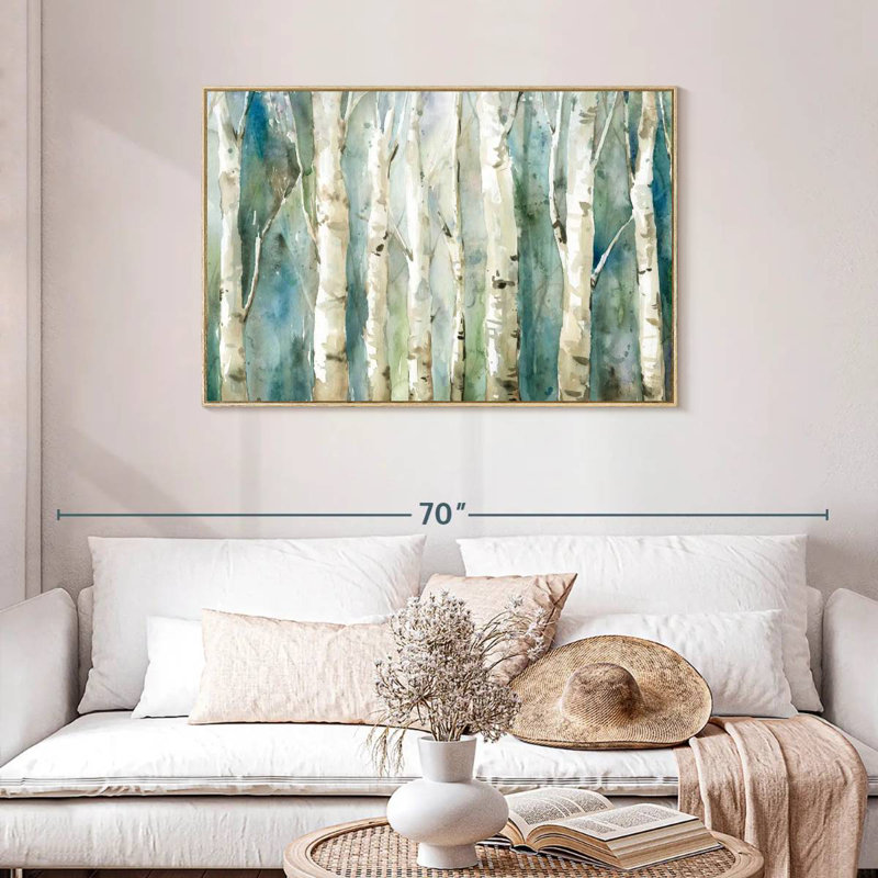 Birch River Walk, Cadre flottant en bois naturel, 43 po x 29 po
