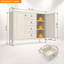 Buffet de rangement autoportant de 40,16 pouces avec 4 tiroirs, 2 portes et tablettes réglables pour une organisation polyvalente