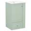 Meuble-lavabo de 20 po avec lavabo en céramique, rangement et tablettes latérales ouvertes pour salle de bain compacte