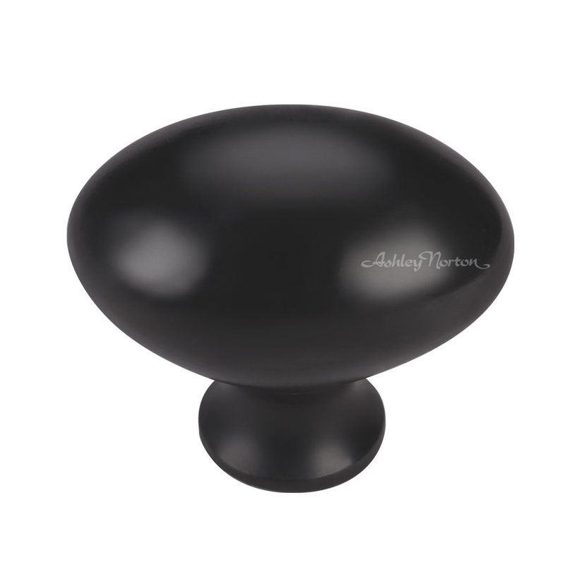 Oval Knob, Flat Black, 1 1/4"