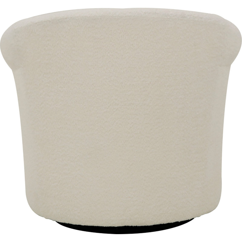 Anstett Upholstered Swivel Barrel Chair, Ivory 100% Polyester