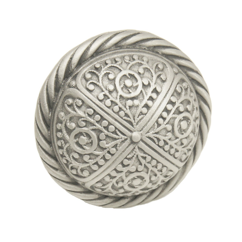 Millennium large knob with rope border, Satin