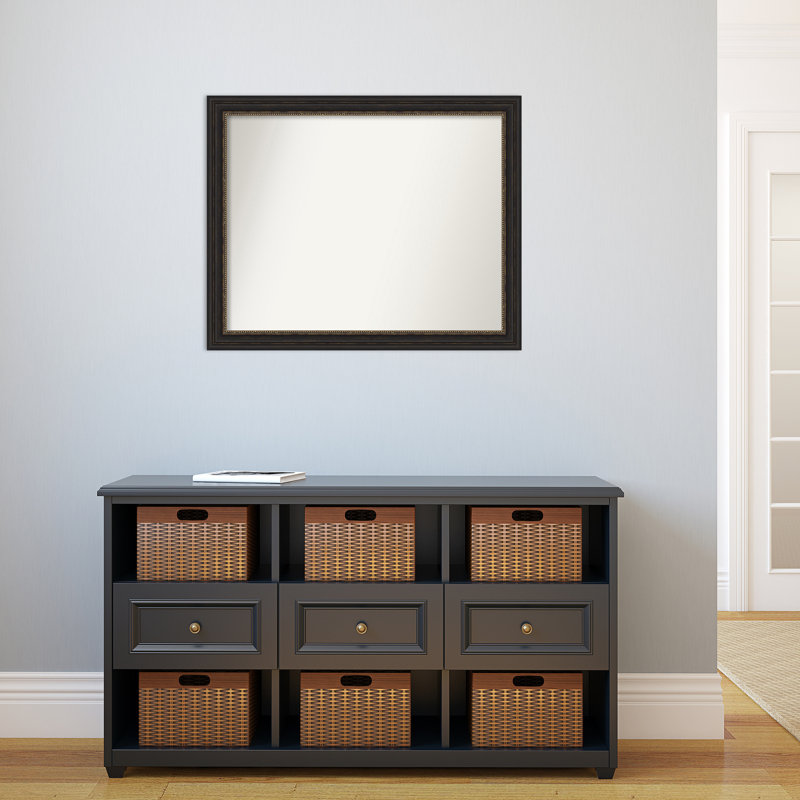 Miroir rectangulaire en bois, H 12 po x l 25,5 po