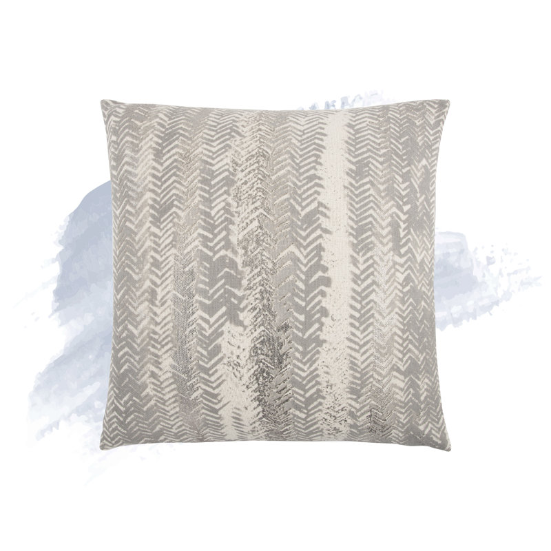 Ivory and Gray Chevron Cotton Throw Pillow