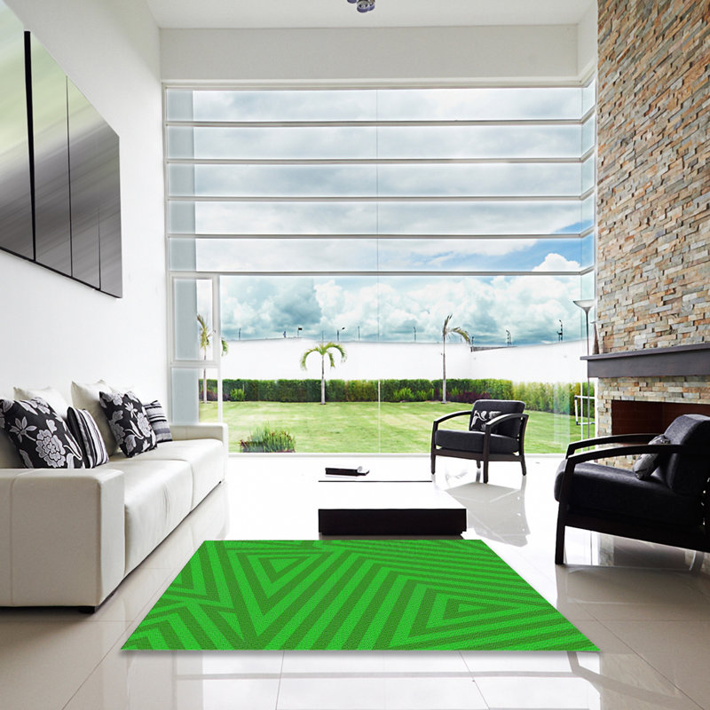 Tapis de zone verte à motif, Carré 3 pi