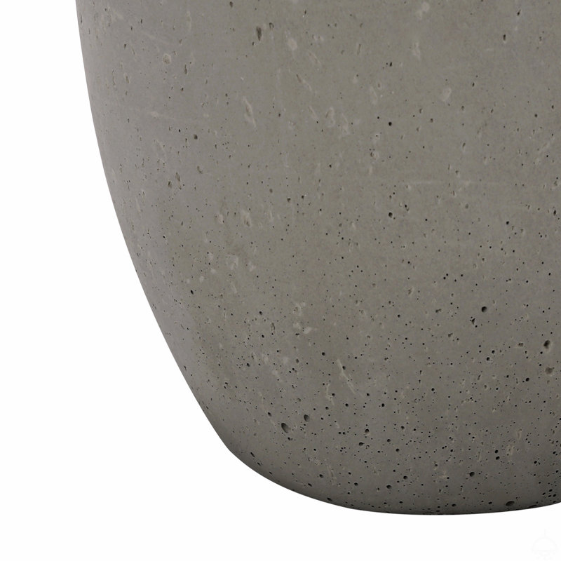 Lighting, H 20 po, lampe de table, béton gris, abat-jour ivoire / crème