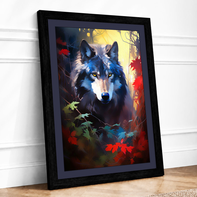 Wolf In Moonlight Dark - Print, A4 - 29.7 x 21.0 cm, Black