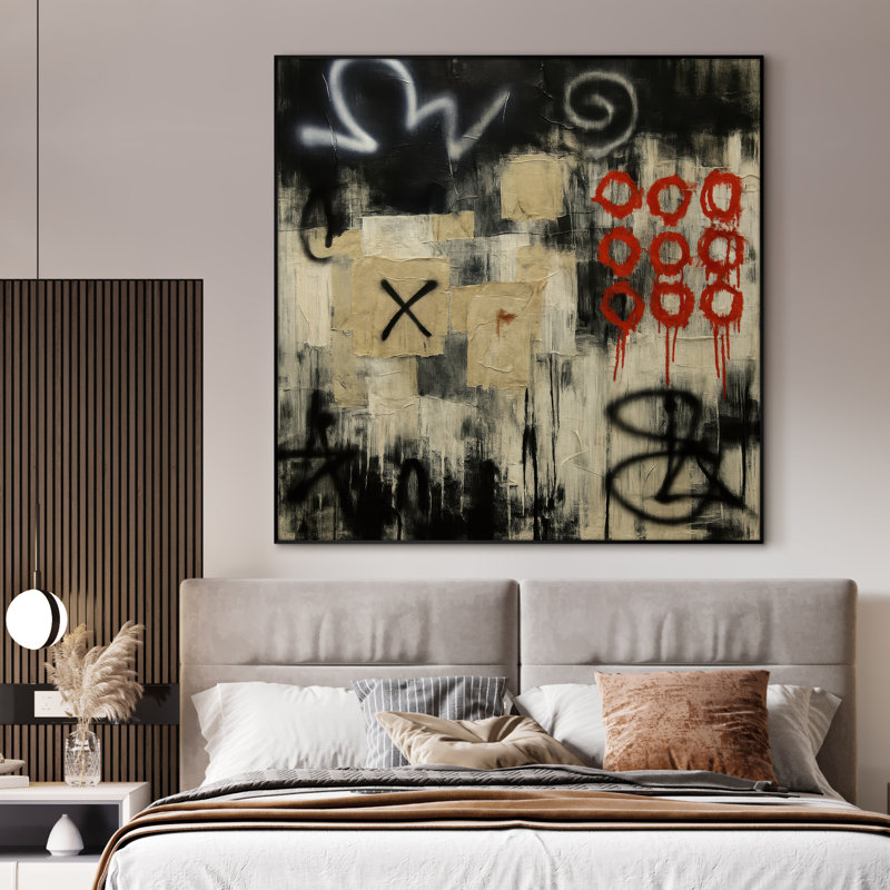 Extra Large Wall Art Fabric Print - Modern Abstract for Contemporary Home Artwork Decor for Living Room or Bedroom - "Frame Assembly Required (Unfinished Frame)"