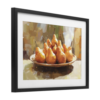 Pear Arrangement Table Framed Print Under Glass, design by Creative Studio