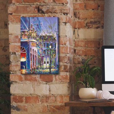  «Pirates Alley Cafe Spring - New Orleans» par ADEL, art mural sur toile, 12 po x 18 po