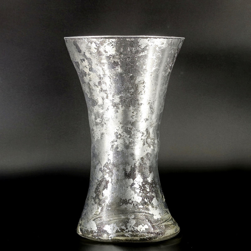 Vase Thassos, Argent argent, H 15 po x l 7 po x P 7 po