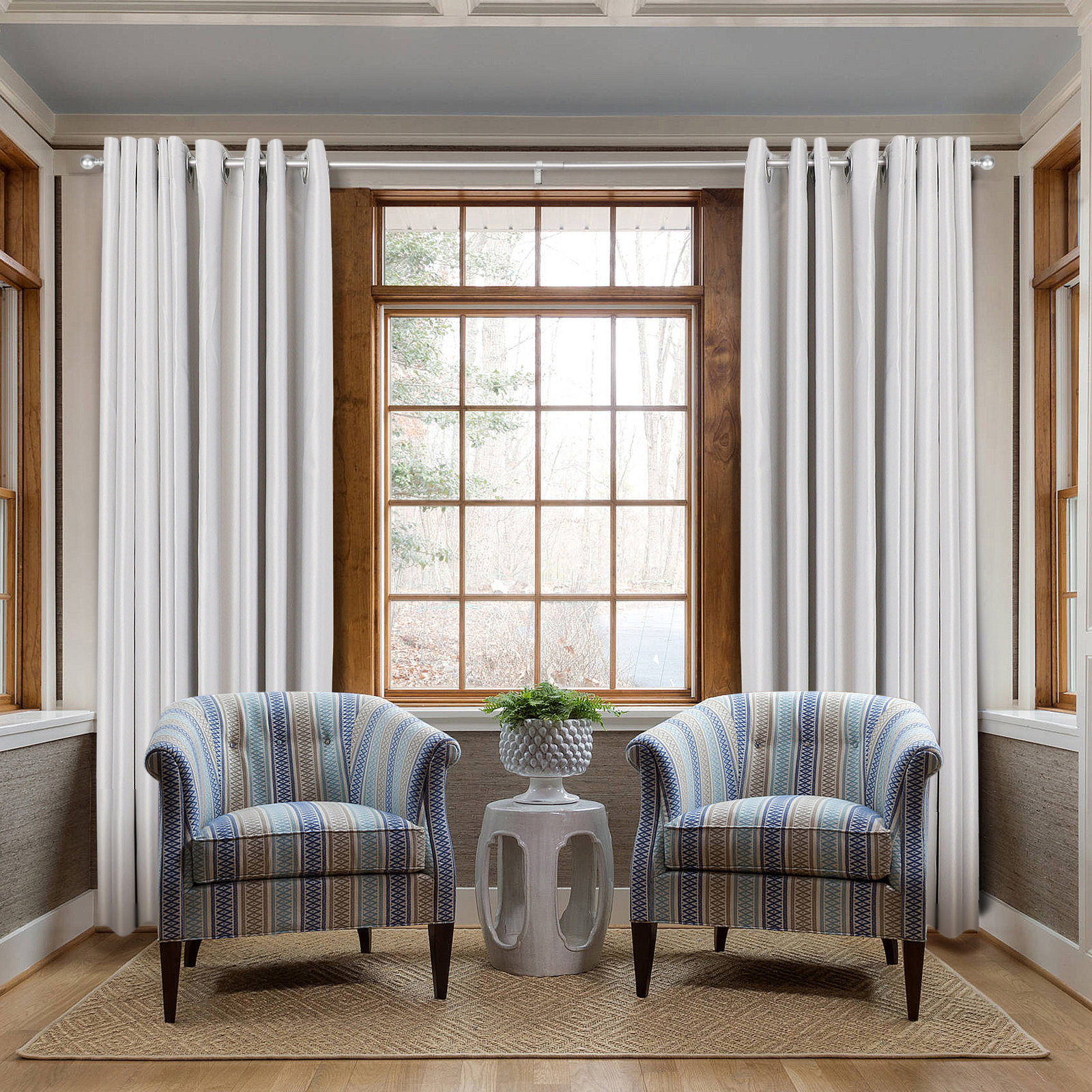 Adjustable Metal Single Curtain Rod, 48" - 86", Nickel