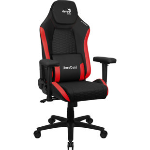 Aerocool Adjustable Reclining Ergonomic Swiveling PC & Racing Game Chair in Black/Red