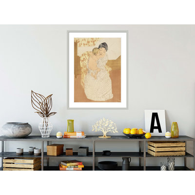 «Maternal Caress» par Mary Cassatt, impression giclée sur cadre