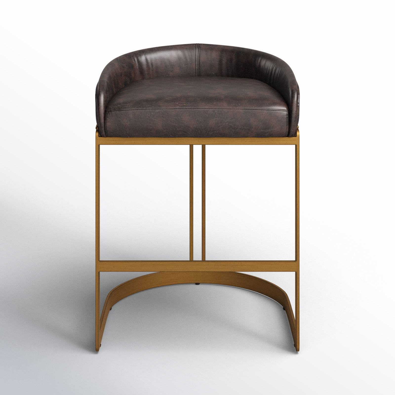Bradley Genuine Leather Bar Stool, Counter Stool (25.75" Seat Height), Antique Slate