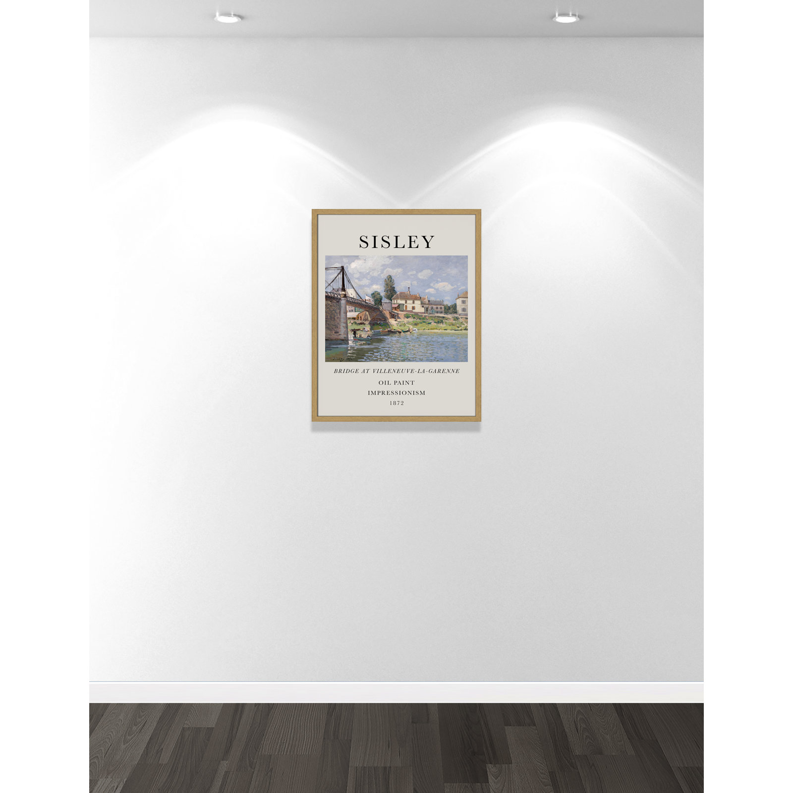 Old Masters Collection " The Bridge At Villeneuve " by Alfred Sisley, No, Natural Single Picture Frame
