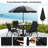 6 PCS Patio Dining Set with Umbrella Outdoor Table and Chairs Set for Lawn