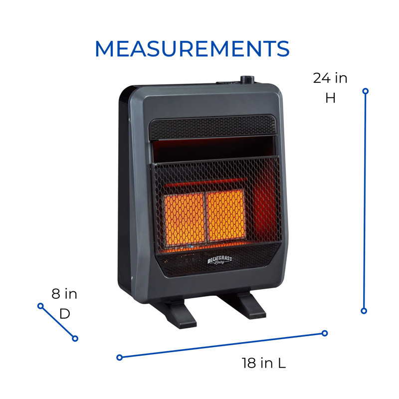 Black Infrared Natural Gas Space Heater with Thermostat Control