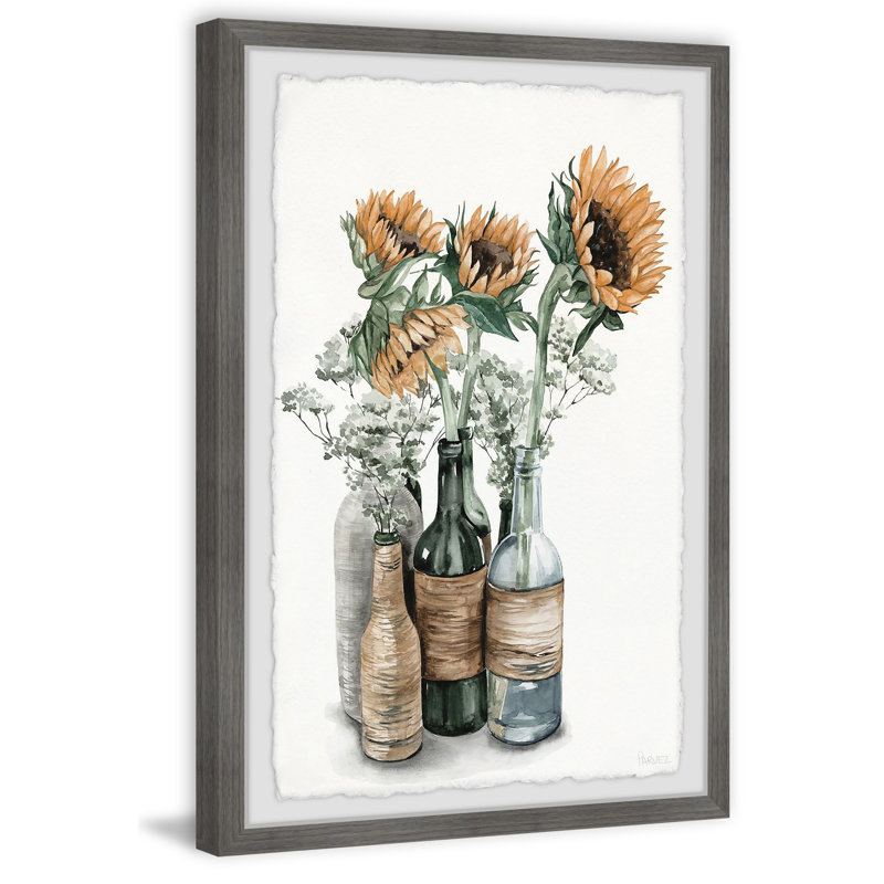 Sunflower Centerpiece by Parvez Taj - Single Picture Frame Painting, 30cm H x 20cm W