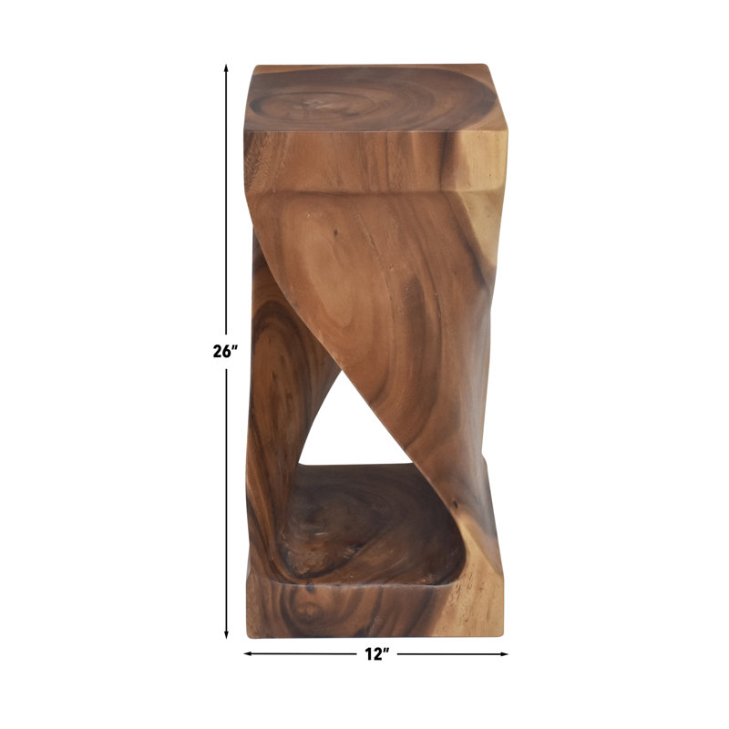 Cinderford Solid Wood End Table, 25" H x 12" W x 12" D, Brown