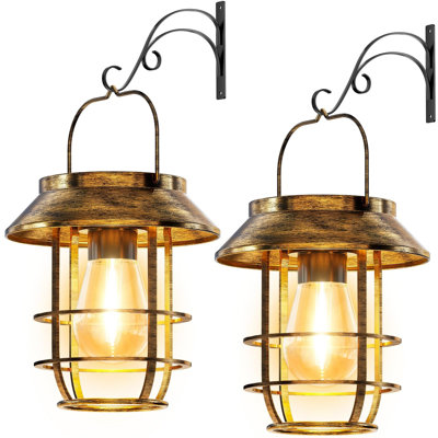 2 Pack Solar Lanterns Outdoor Waterproof