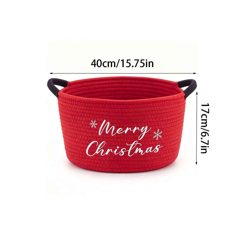 Panier de rangement cadeau de Noël avec emballage, panier de rangement tissé portable pour Noël