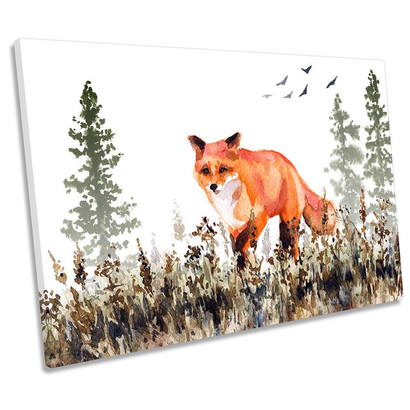 Fox Forest Wildlife - Wrapped Canvas Art Prints, 81.3cm H x 121.9cm W x 4cm D