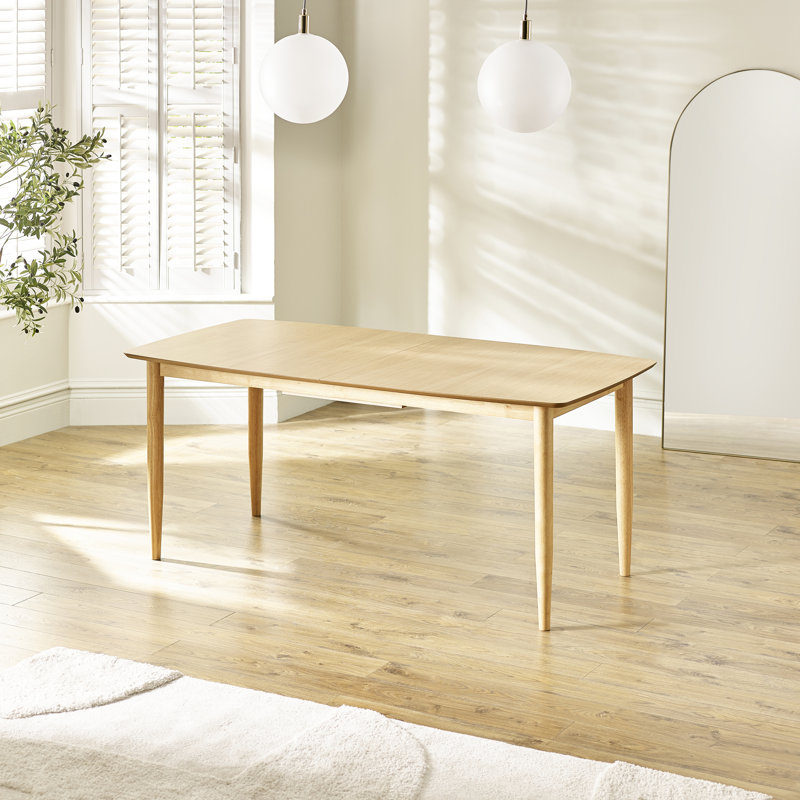 Eriksson Rectangular Solid Wood Extending Table & Carlton Wishbone Dining Chairs - Scandi Inspired, 6