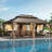 24 Ft. W x 14 Ft. D Hardtop Gazebo, Galvanized Steel Double Roof with Aluminum Frame, Outdoor Gazebo with Curtains and Nettings for Patio, Backyard and Deck-132204331-132271075