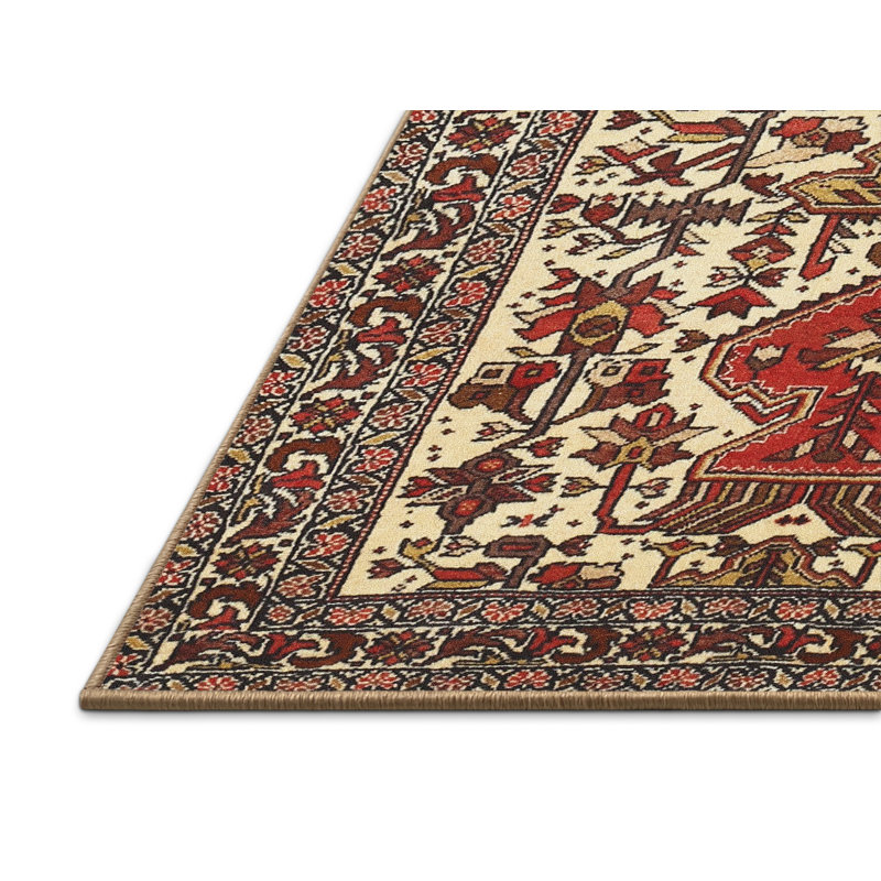 Tapis beige/gris traditionnel, Rectangle 5 pi x 7 pi