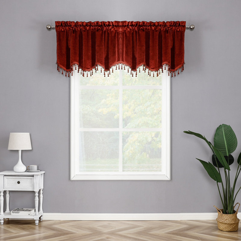 Cavaliere Tailored Window Valance, Burgundy