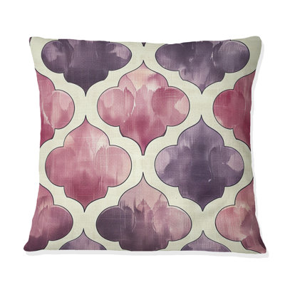 Mauve Quatrefoil Glam I - Coussin décoratif transitionnel