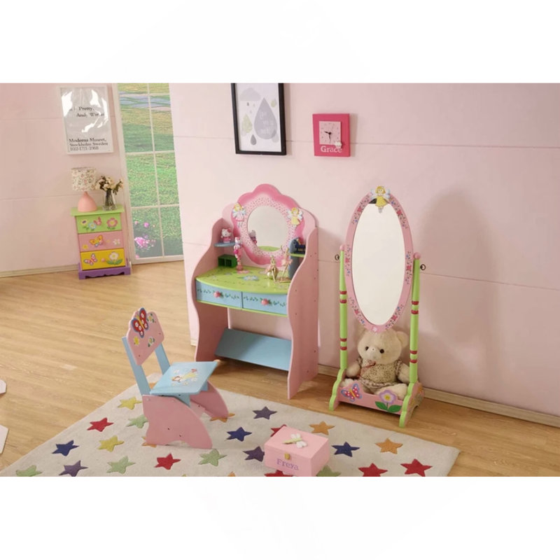 Kids Funnel Othe Fairy Girls Dressing Table with Chair