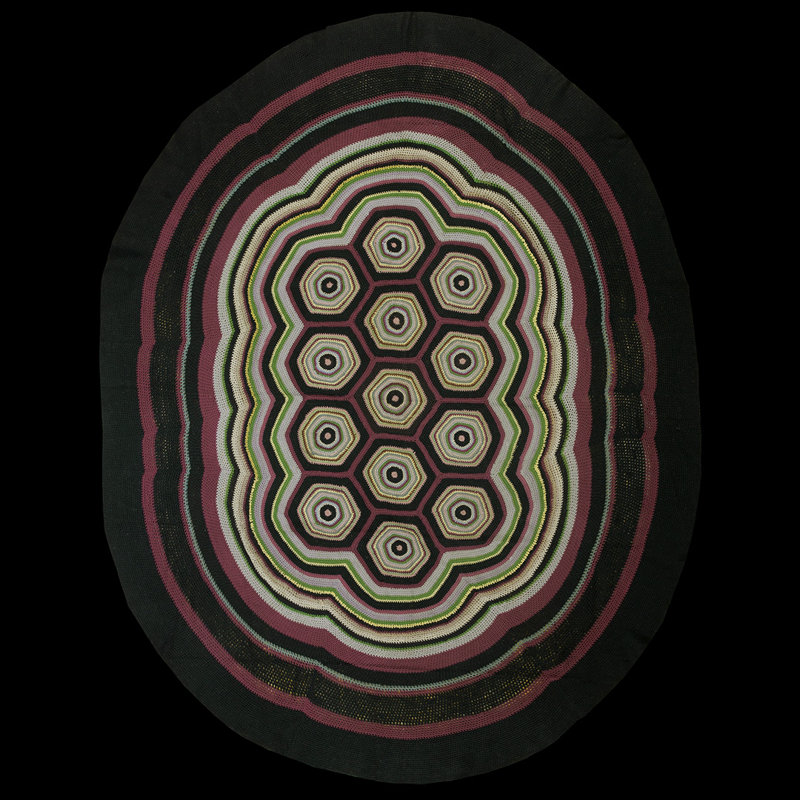 One-of-a-Kind 10'6" X 13'6" 1930s Oval Wool Area Rug in