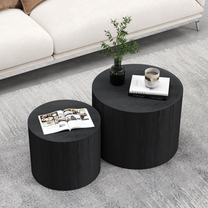 Ensemble de tables basses gigognes 19,7 po, Noir