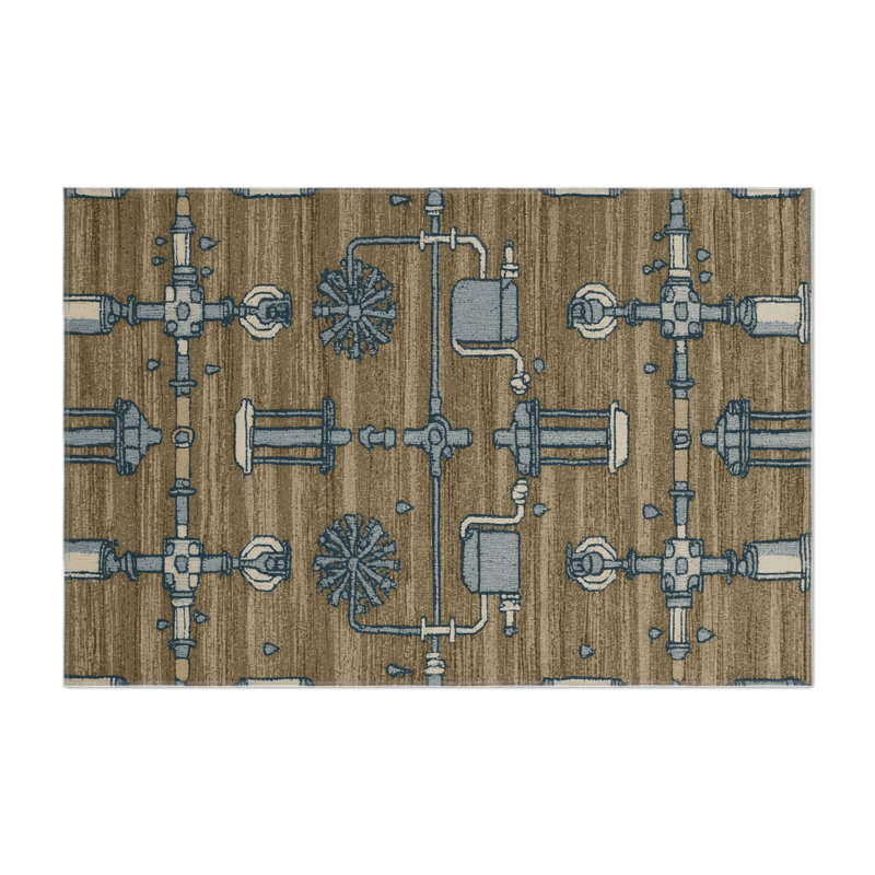 Tapis intérieur et extérieur brun Transport, Rectangulaire 8 pi x 10 pi